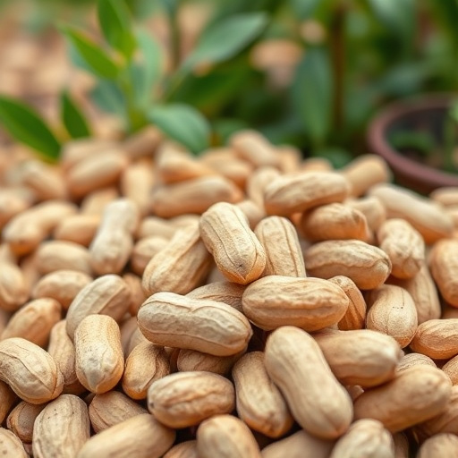 Bird feeder filled with peanuts outdoors