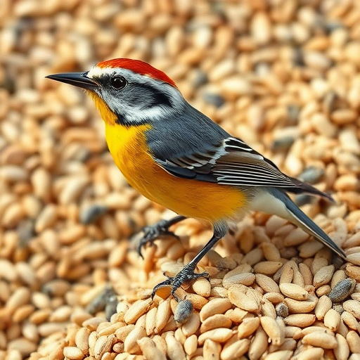Bird feeder filled with seed mix