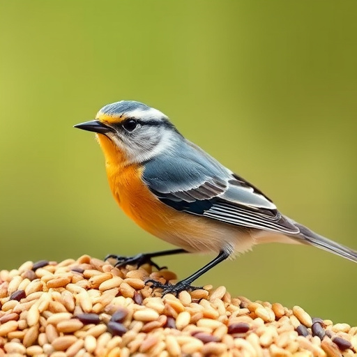 Bird feeder filled with seed mix
