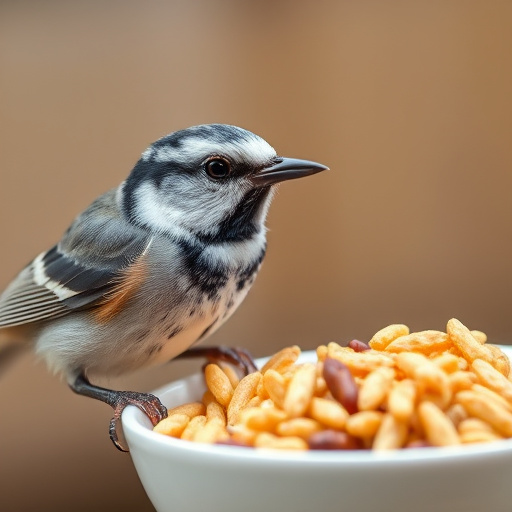 Bird feeding bowl with no wheat food