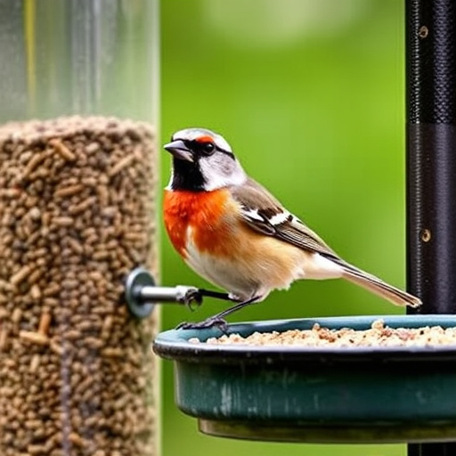 Bird feeding station with seed trays