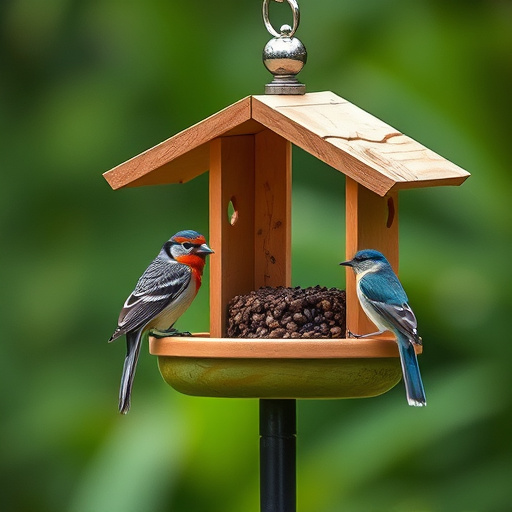 Bird feeding station with seed trays