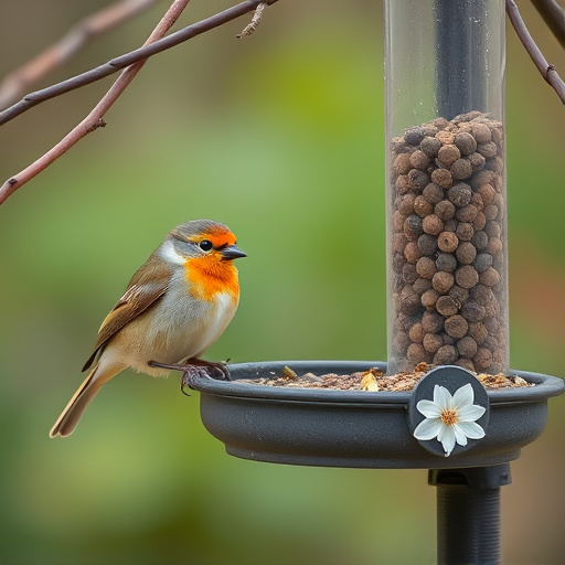 Bird feeding station with seed trays