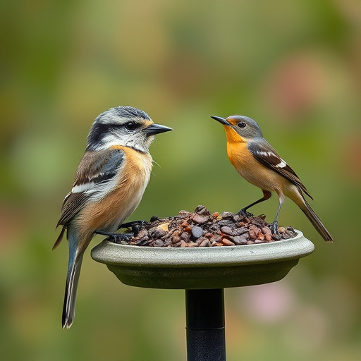 Bird feeding station with seed trays