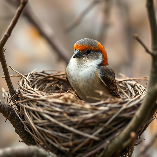 Bird flying from unused nesting spot