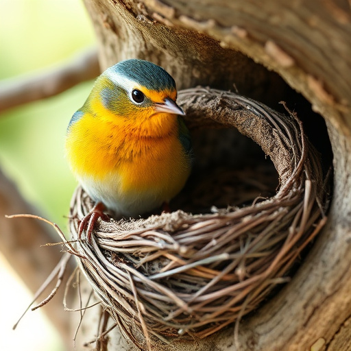 Bird flying from unused nesting spot