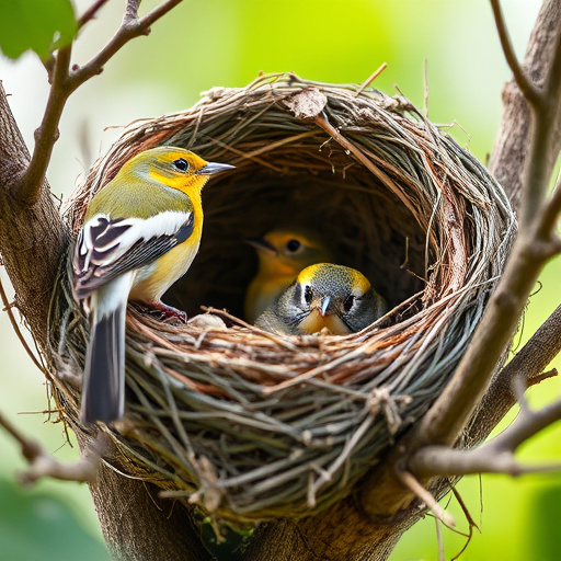 Bird flying from unused nesting spot