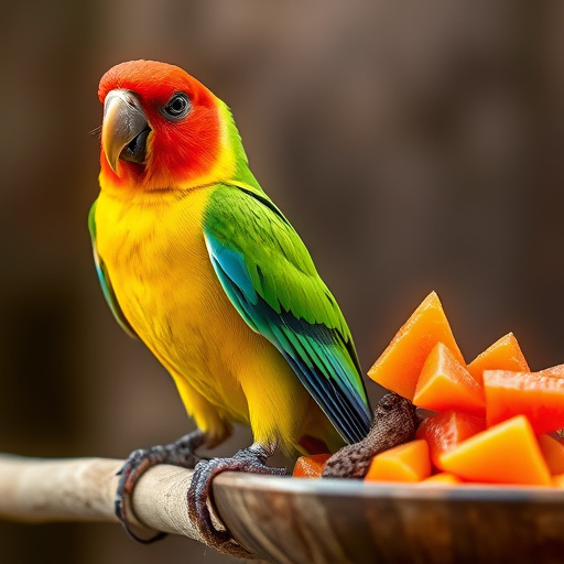 Bird food delivery with feathers on box