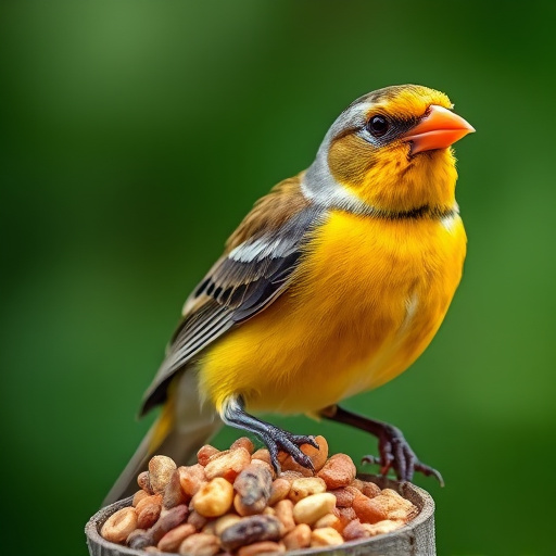 Bird food delivery with feathers on box