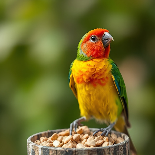 Bird food delivery with feathers on box