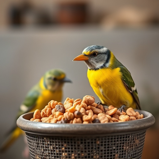 Bird food delivery with feathers on box