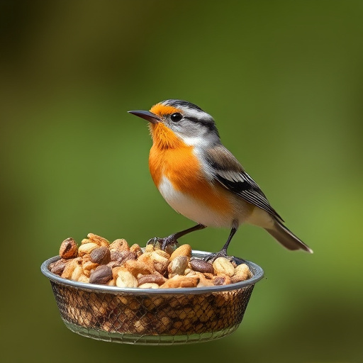 Bird food delivery with feathers on box