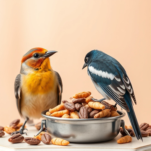 Bird food delivery with feathers on box