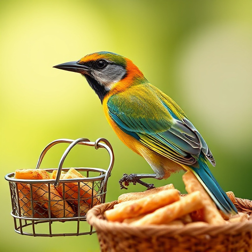 Bird food delivery with feathers on box