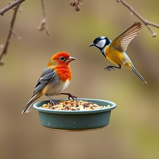 Bird food delivery with feathers on box