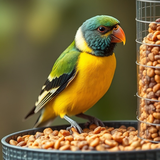 Bird food packets with price labels