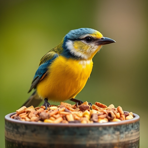 Bird food packets with price labels