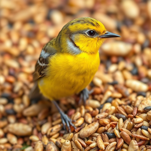 Bird food packets with price labels
