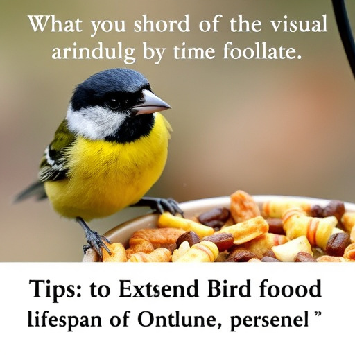 Bird food pellets in wooden feeder