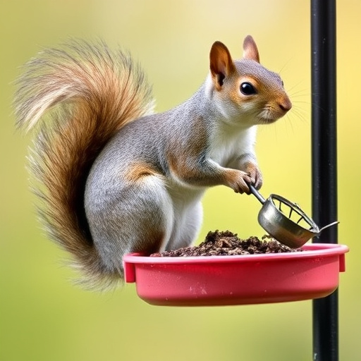 Bird perched on feeder in garden