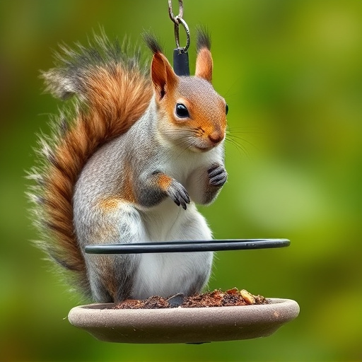Bird perched on feeder in garden