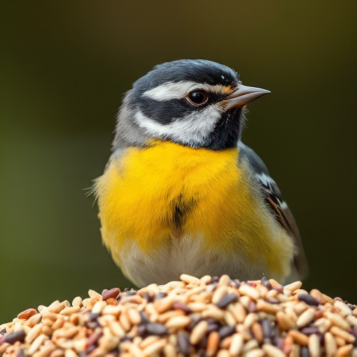 Bird seed pile with natural textures