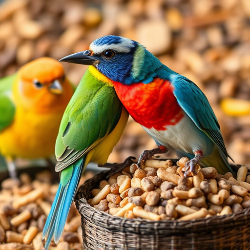 Bird seed pile with natural textures
