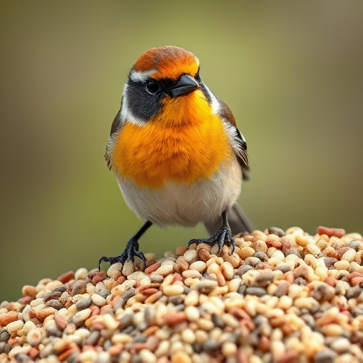 Bird seed pile with natural textures