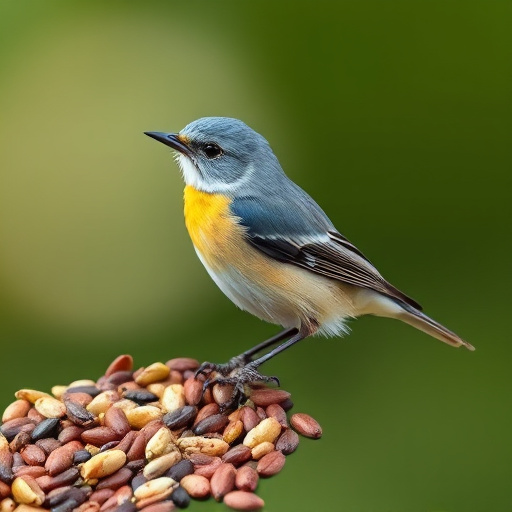 Bird seed pile with natural textures