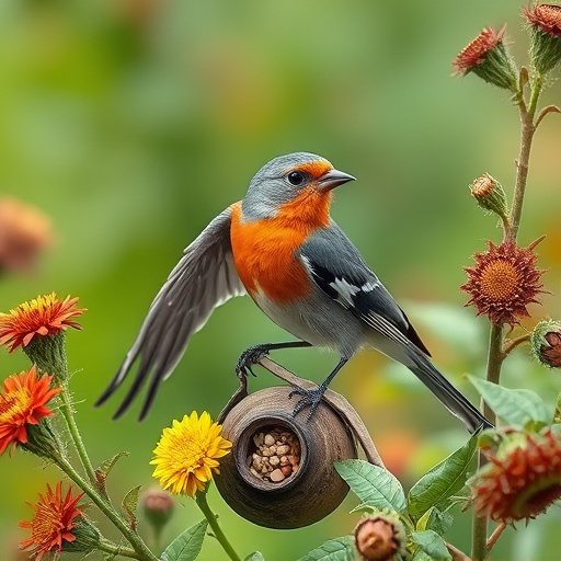 Bird seed scattered on feeder tray