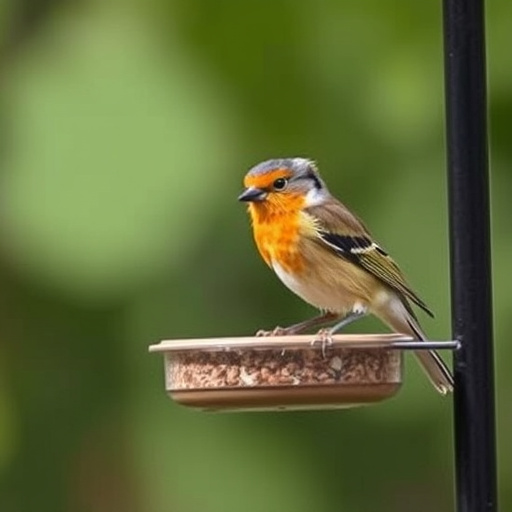 Bird seed scattered on feeder tray
