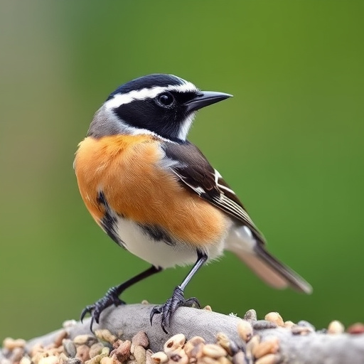 Bird seed scattered on feeder tray
