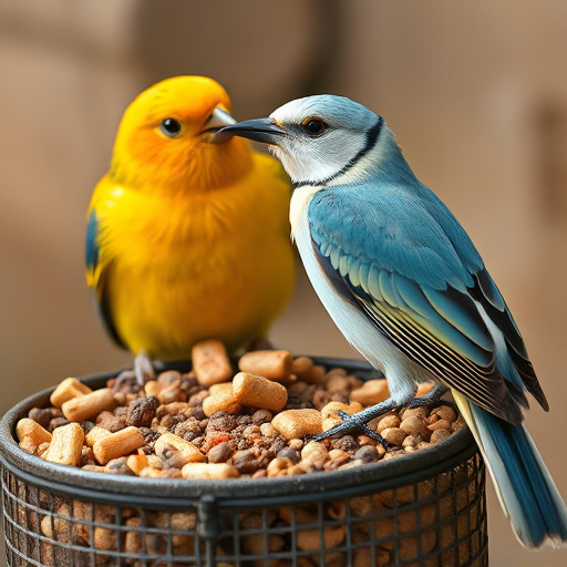 Bird seed scattered on feeder tray