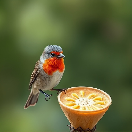 Birds drinking from clean bird bath