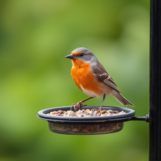 Birds eating mealworms on plate