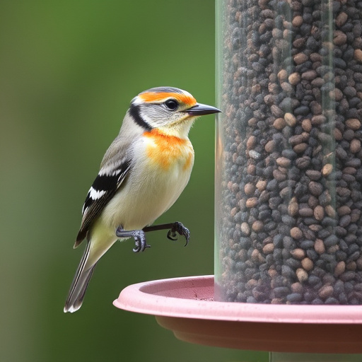 Birds eating mealworms on plate
