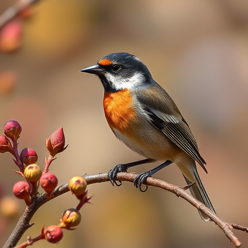 Birds eating soft insects in spring