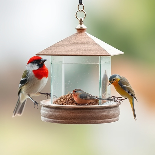 Birds enjoying seeds by window feeder