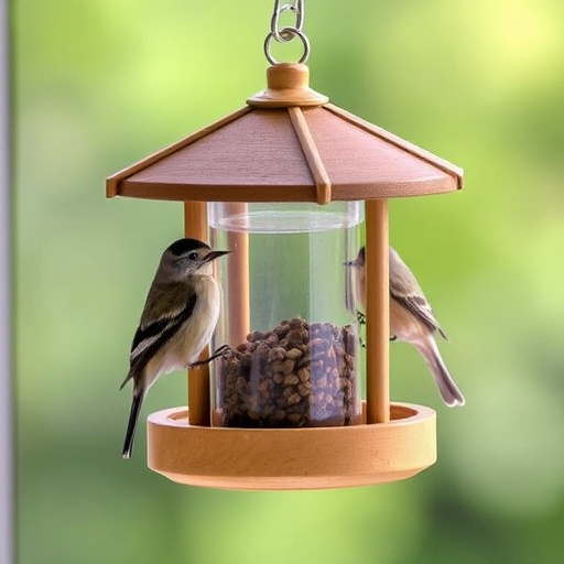 Birds enjoying seeds by window feeder