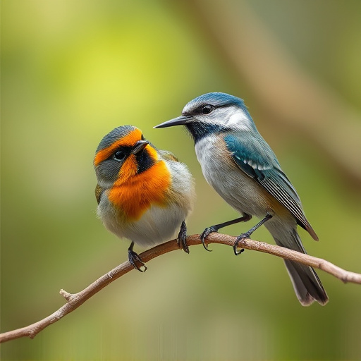 Birds feeding from hanging seed feeder