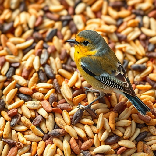 Birds feeding on sunflower hearts
