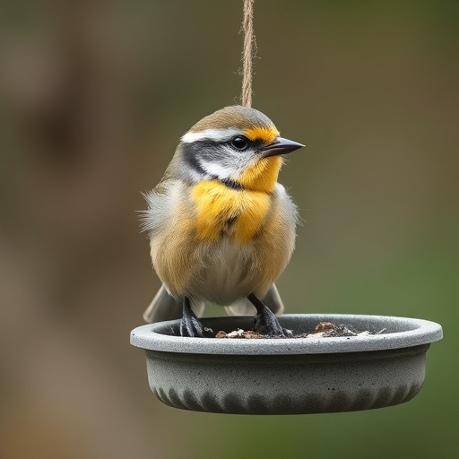 Birds feeding on waterproof feeder