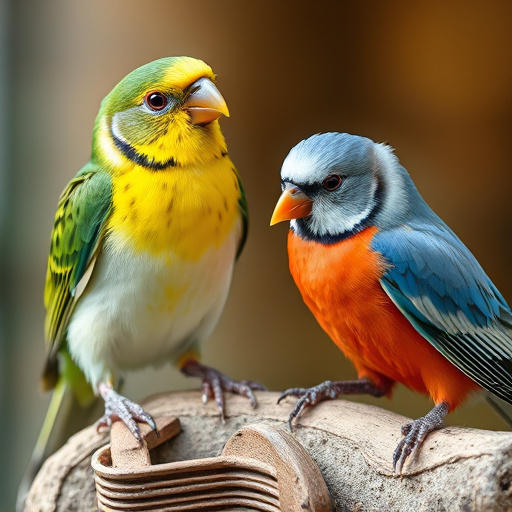 Birds feeding on wheat-free mix