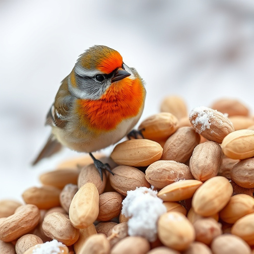 Birds gathered around peanut feeder
