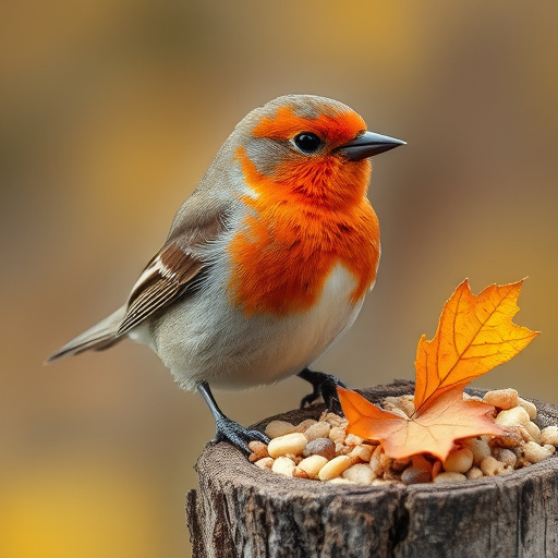 Birds gathering around seed mix