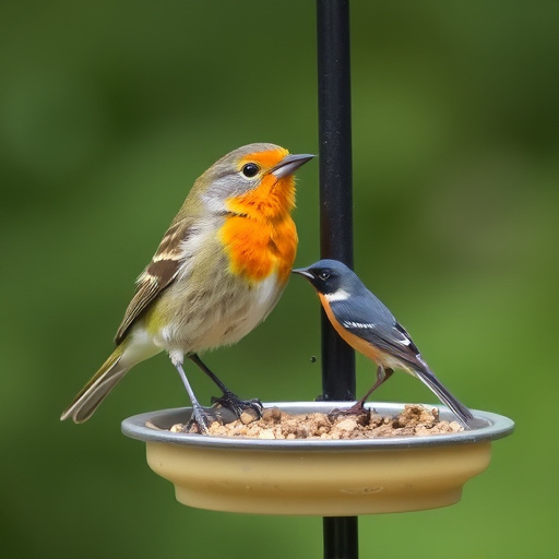 Birds pecking at restricted feeder ports