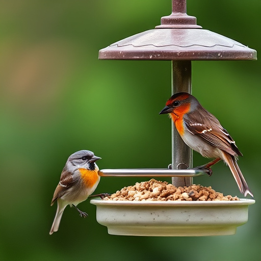 Birds pecking at restricted feeder ports