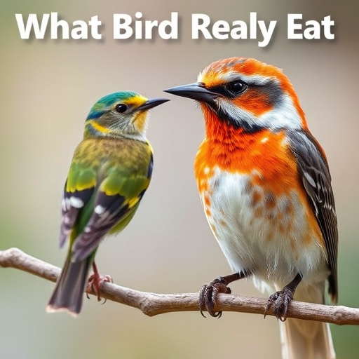 Birds pecking at suet pellets