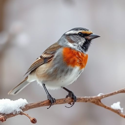 Birds sheltering near winter feeder