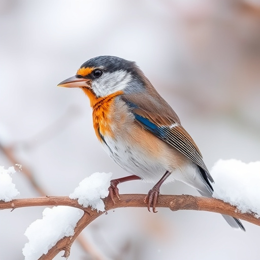 Birds sheltering near winter feeder